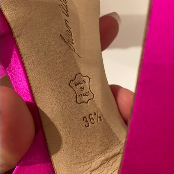 BRIAN ATWOOD SATIN FUSCHIA HEELS - Picture 4 of 6